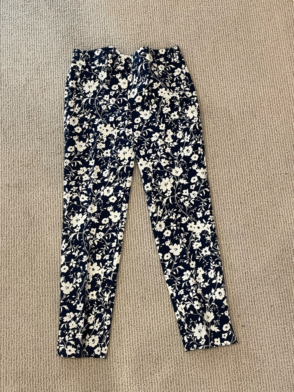 Talbots Chatham Ankle Pant- Navy and White Floral